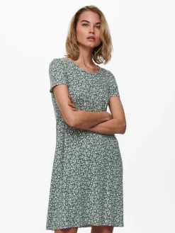 Only Kleider*ONLBERA BACK LACE UP S/S DRESS JRS NOOS Balsam Green