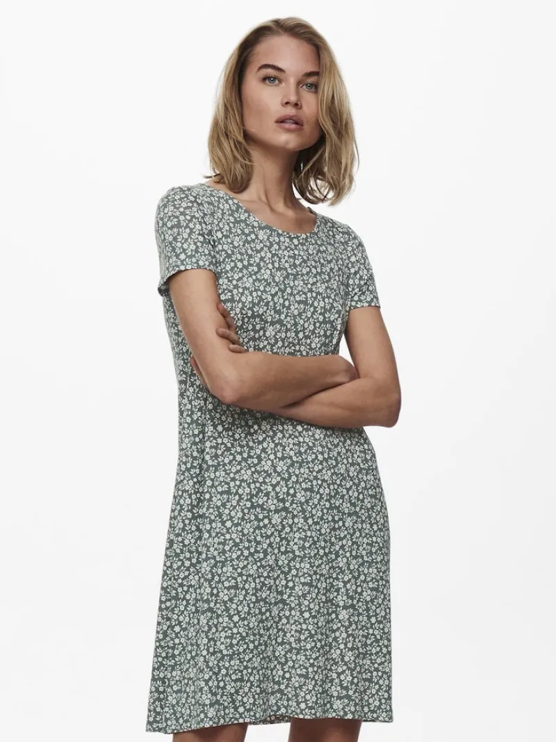 Only Kleider*ONLBERA BACK LACE UP S/S DRESS JRS NOOS Balsam Green