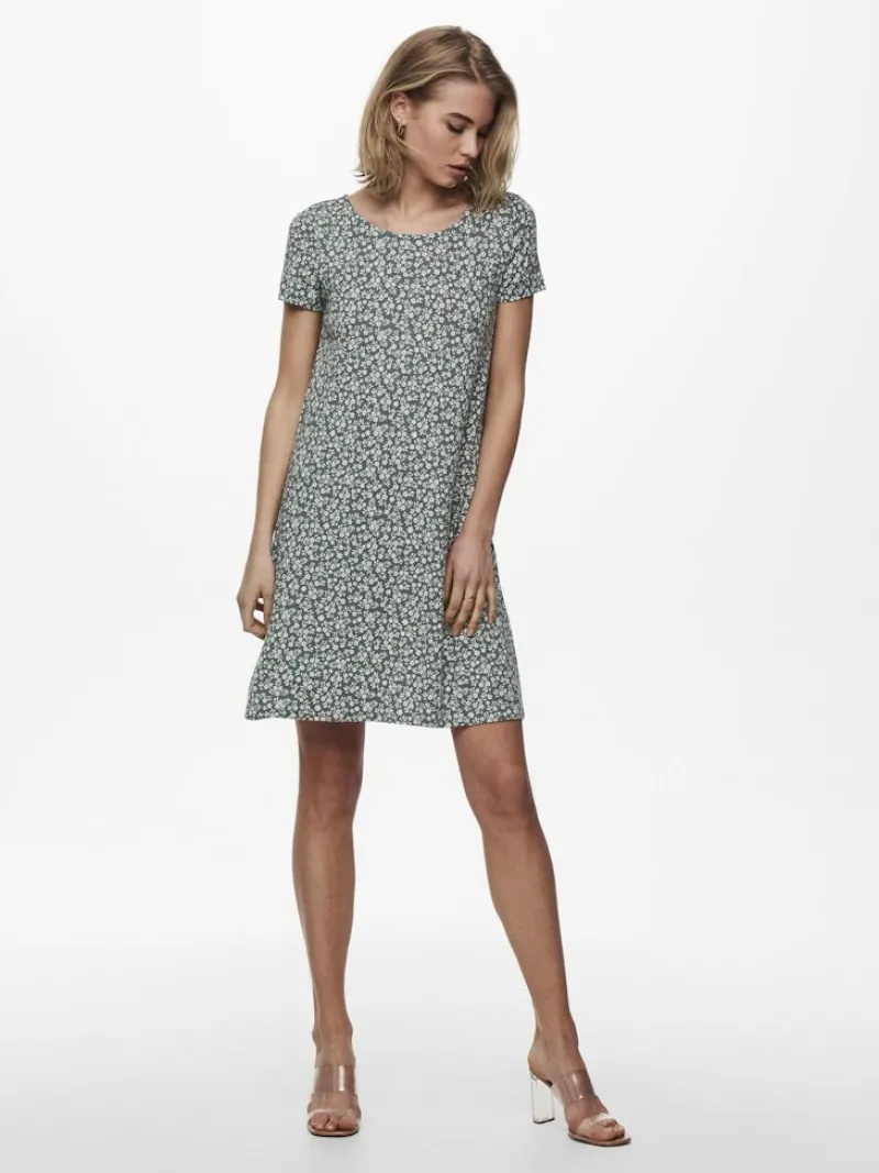 Only Kleider*ONLBERA BACK LACE UP S/S DRESS JRS NOOS Balsam Green