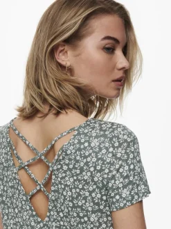 Only Kleider*ONLBERA BACK LACE UP S/S DRESS JRS NOOS Balsam Green