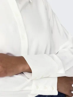 Only Blusen*ONLBERIT LIFE L/S SHIRT NOOS WVN Snow White