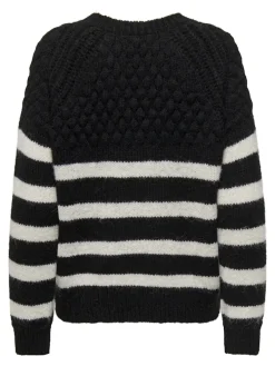 Only Pullover & Sweatshirts*ONLBILLIE LIFE LS STRIPE O-NECK EX KNT Black
