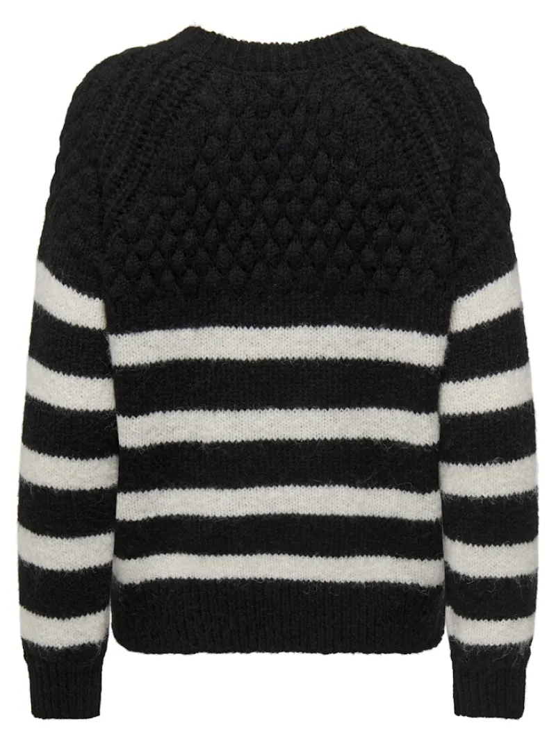 Only Pullover & Sweatshirts*ONLBILLIE LIFE LS STRIPE O-NECK EX KNT Black