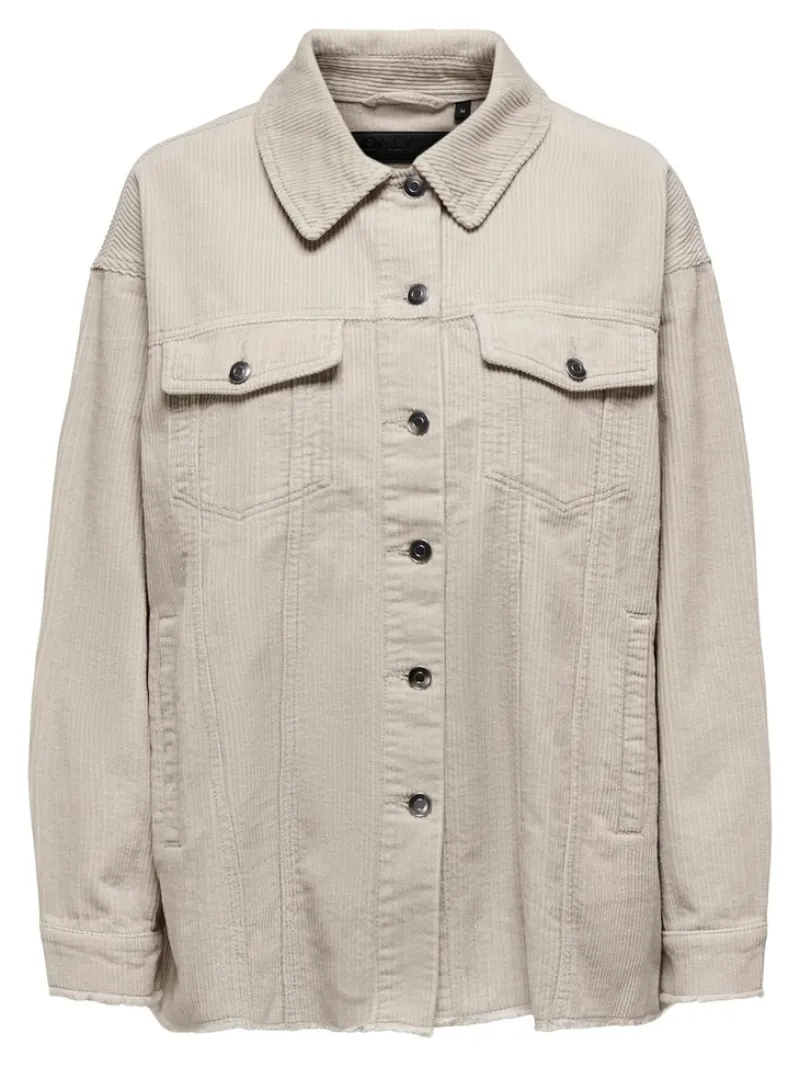 Only Jacken*ONLBITTEN CORD SHACKET PNT NOOS Silver Lining