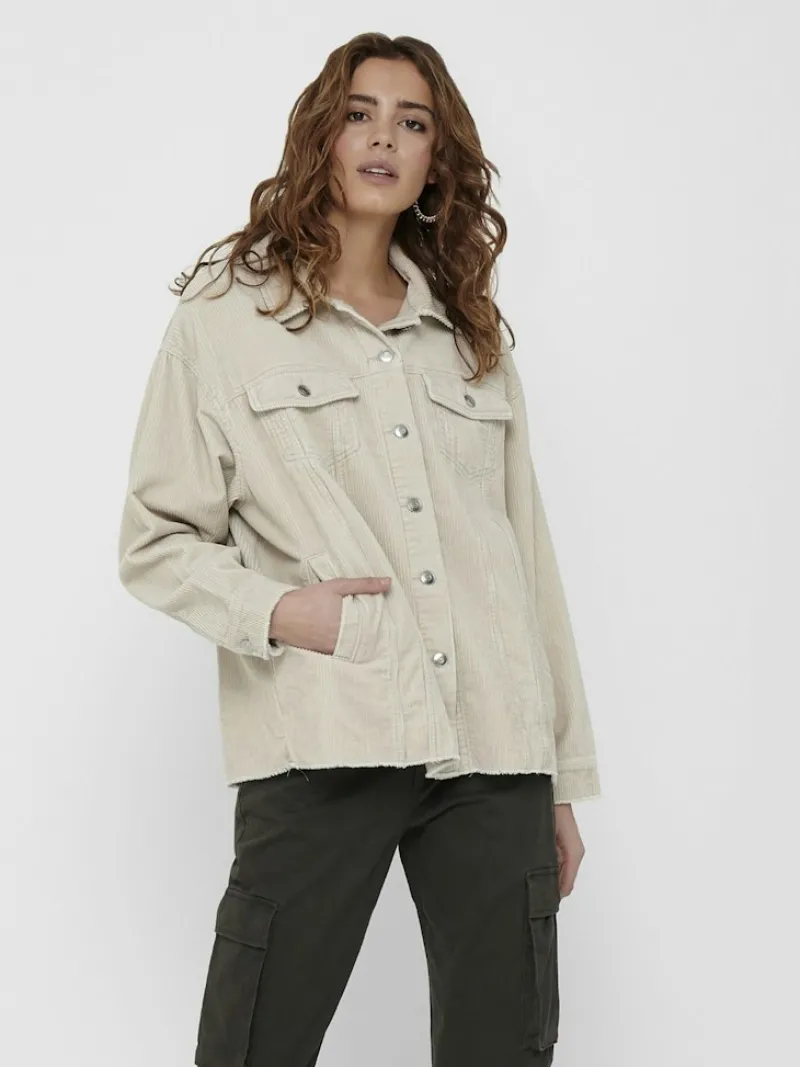 Only Jacken*ONLBITTEN CORD SHACKET PNT NOOS Silver Lining
