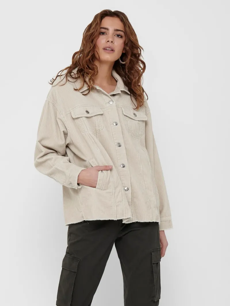 Only Jacken*ONLBITTEN CORD SHACKET PNT NOOS Silver Lining