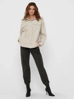 Only Jacken*ONLBITTEN CORD SHACKET PNT NOOS Silver Lining