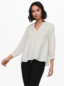 Only Blusen*ONLBLOOM 3/4 TOP NOOS WVN Cloud Dancer