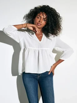 Only Blusen*ONLBLOOM 3/4 TOP NOOS WVN Cloud Dancer