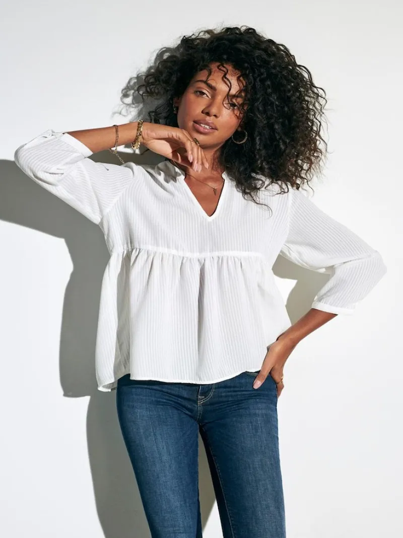 Only Blusen*ONLBLOOM 3/4 TOP NOOS WVN Cloud Dancer