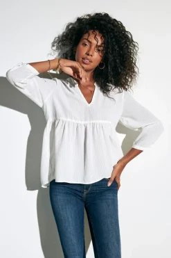 Only Blusen*ONLBLOOM 3/4 TOP NOOS WVN Cloud Dancer