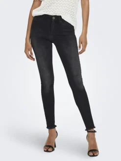 Only Jeans*ONLBLUSH MID SK ANK RW DNM REA1099 NOOS Black Denim