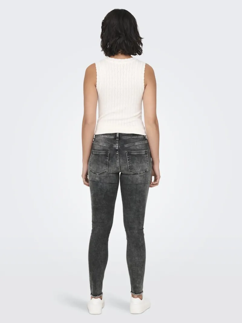 Only Jeans*ONLBLUSH MID SK ANKLE RW DNM DOT227 NOOS Dark Grey Denim