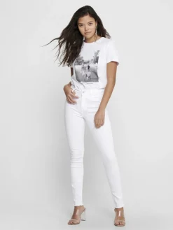 Only Jeans*ONLBLUSH MID SK RW ANK DNM REA0730 NOOS white