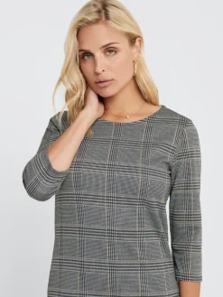 Only Kleider*ONLBRILLIANT 3/4 CHECK DRESS JRS Black