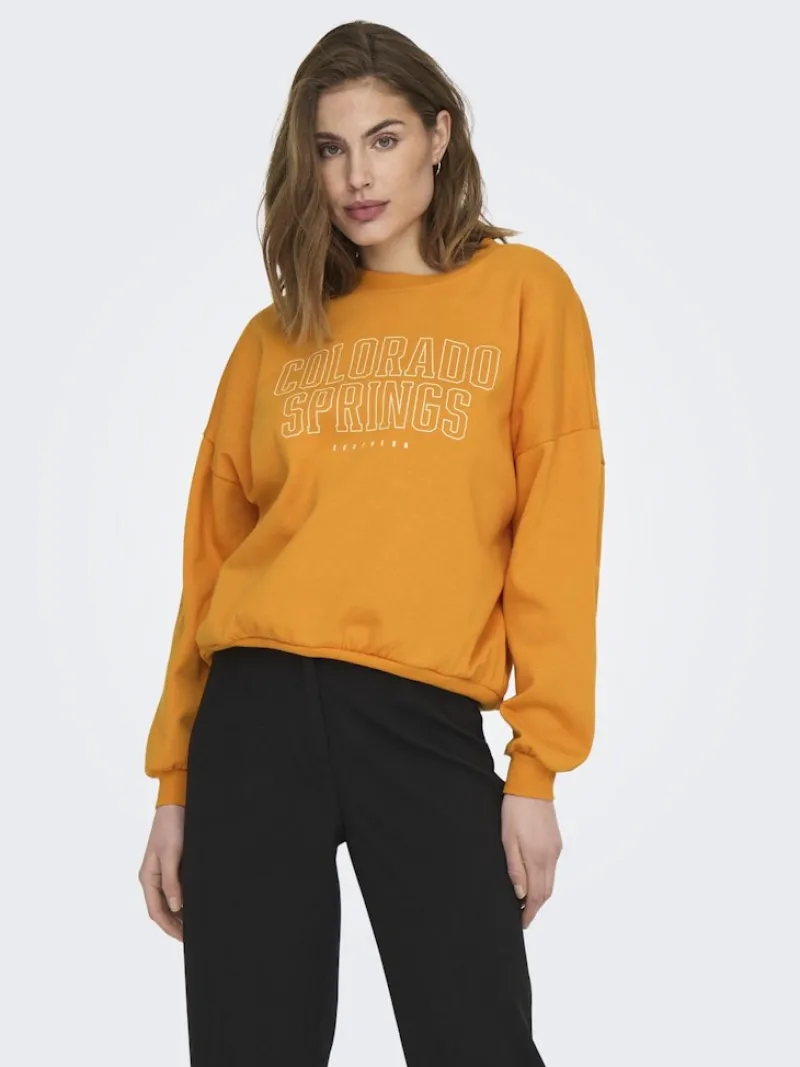 Only Pullover & Sweatshirts*ONLCALLIE L/S O-NECK BOX SWT apricot