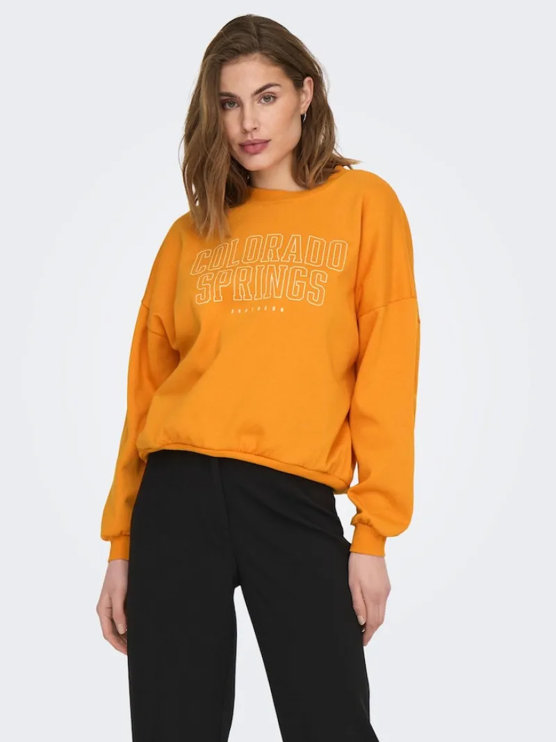 Only Pullover & Sweatshirts*ONLCALLIE L/S O-NECK BOX SWT apricot