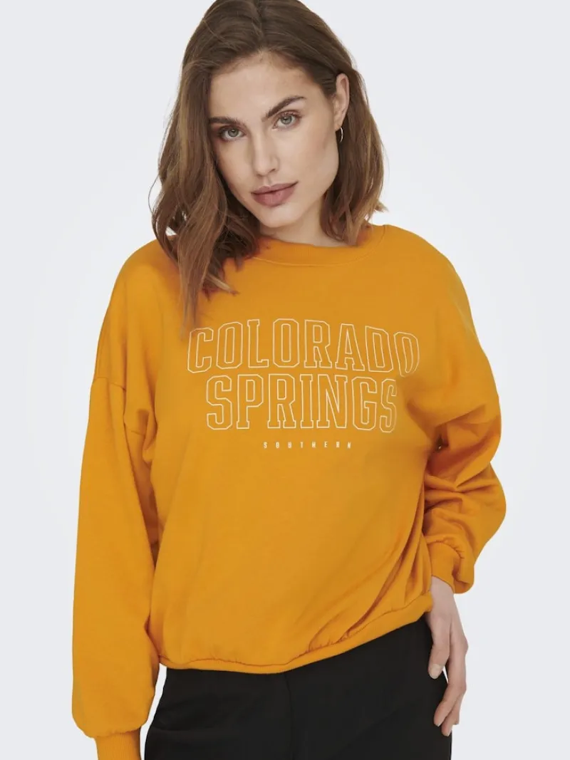 Only Pullover & Sweatshirts*ONLCALLIE L/S O-NECK BOX SWT apricot