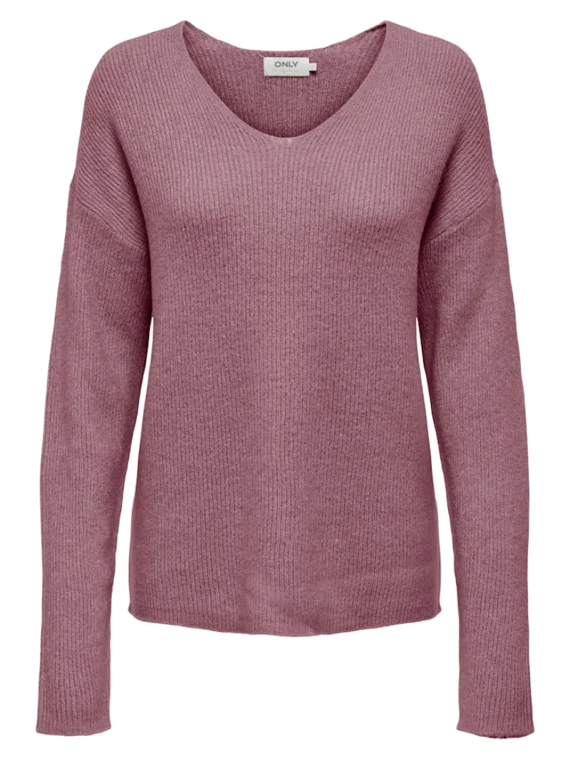 Only Pullover & Sweatshirts*ONLCAMILLA V-NECK L/S PULLOVER KNT NOOS crushed berry
