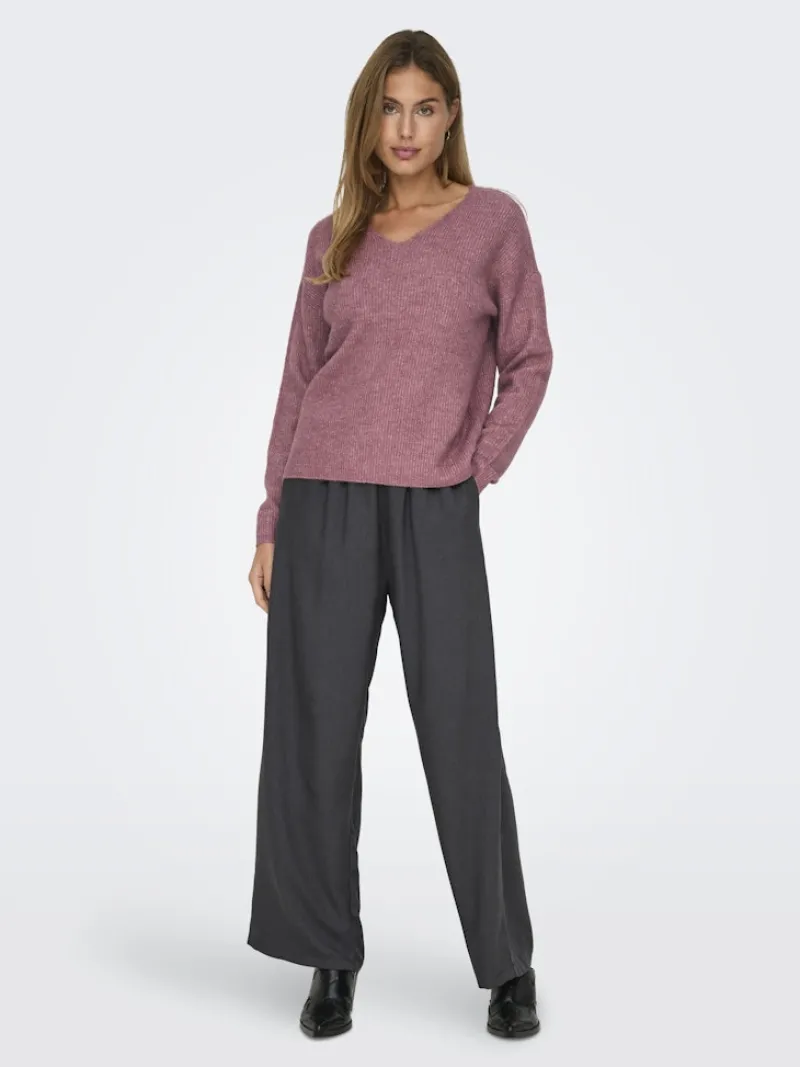 Only Pullover & Sweatshirts*ONLCAMILLA V-NECK L/S PULLOVER KNT NOOS crushed berry