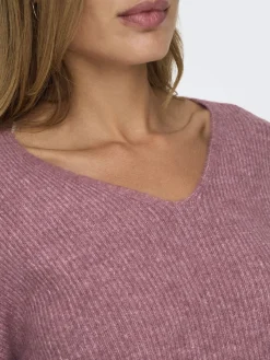 Only Pullover & Sweatshirts*ONLCAMILLA V-NECK L/S PULLOVER KNT NOOS crushed berry
