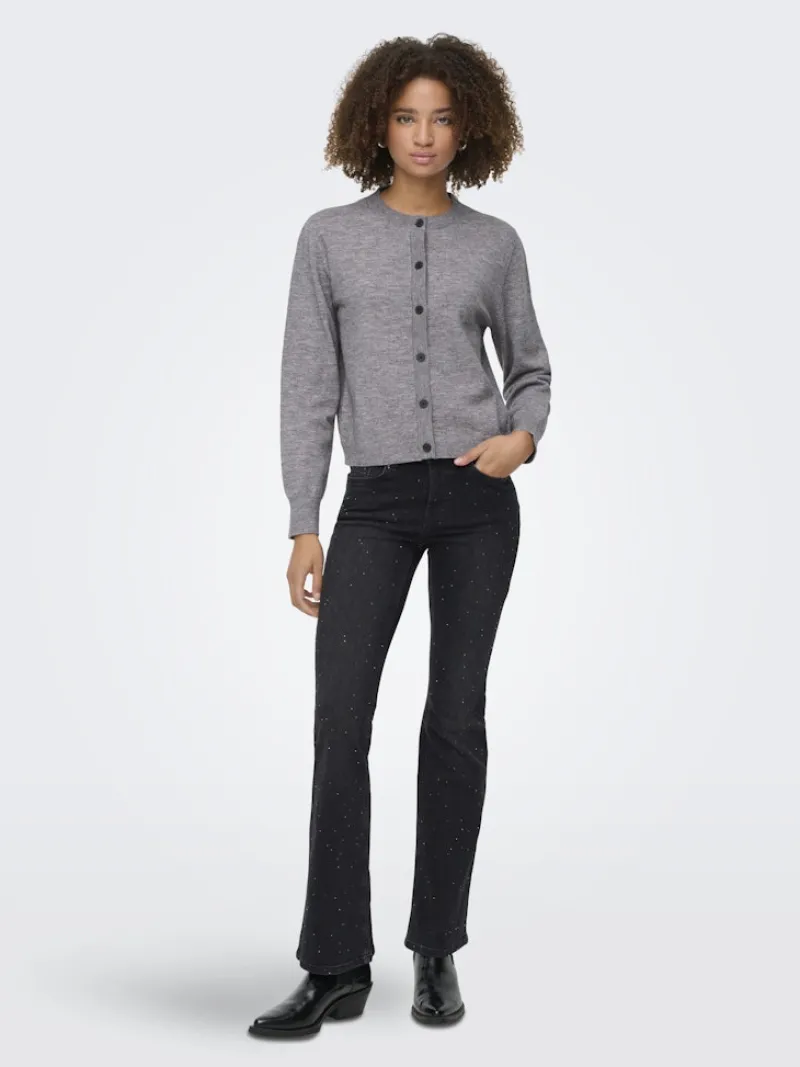 Only Pullover & Sweatshirts*ONLCAMILLE BASIC L/S CARDIGAN KNT NOOS Medium Grey Melange