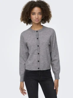 Only Pullover & Sweatshirts*ONLCAMILLE BASIC L/S CARDIGAN KNT NOOS Medium Grey Melange