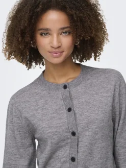 Only Pullover & Sweatshirts*ONLCAMILLE BASIC L/S CARDIGAN KNT NOOS Medium Grey Melange