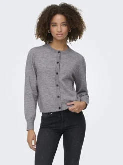 Only Pullover & Sweatshirts*ONLCAMILLE BASIC L/S CARDIGAN KNT NOOS Medium Grey Melange