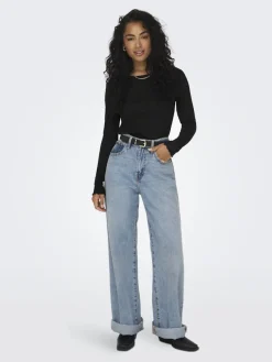 Only Shirts*ONLCARLOTTA L/S TOP NOOS JRS Black