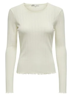 Only Shirts*ONLCARLOTTA L/S TOP NOOS JRS Cloud Dancer