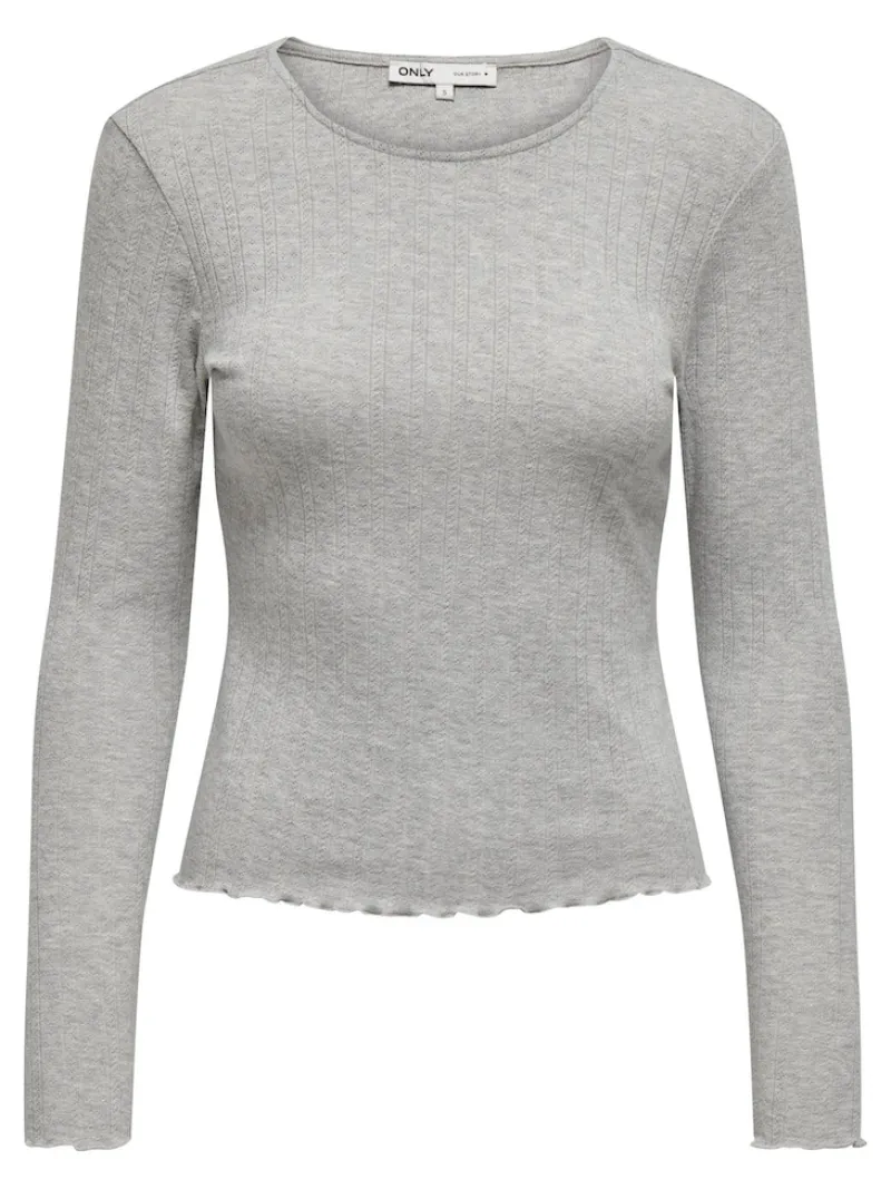Only Shirts*ONLCARLOTTA L/S TOP NOOS JRS hellgrau1