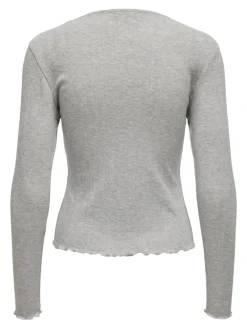 Only Shirts*ONLCARLOTTA L/S TOP NOOS JRS hellgrau1