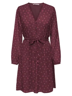 Only Kleider*ONLCERA LIFE 3/4 SHORT DRESS WVN NOOS windsor wine