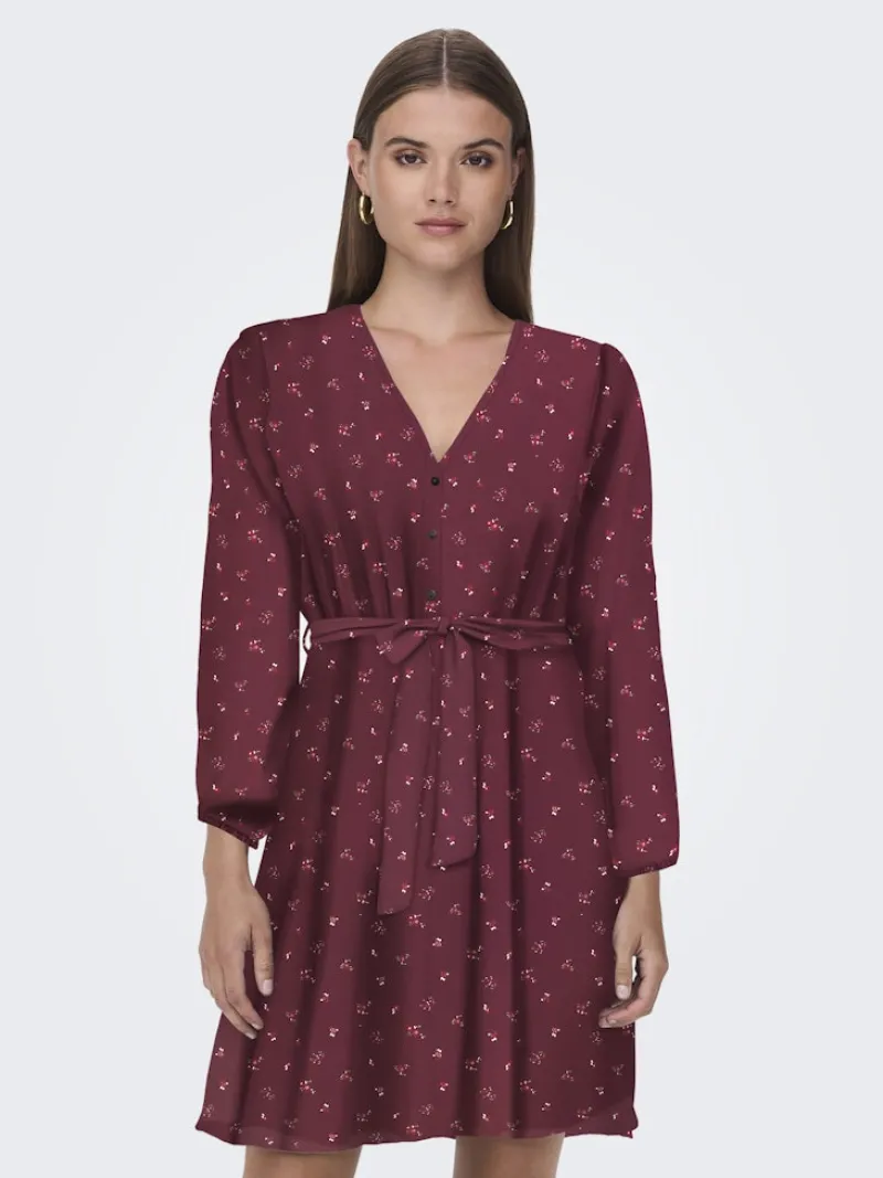 Only Kleider*ONLCERA LIFE 3/4 SHORT DRESS WVN NOOS windsor wine