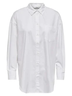 Only Blusen*ONLCORINA LS LOOSE SHIRT WVN Bright White