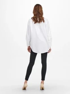 Only Blusen*ONLCORINA LS LOOSE SHIRT WVN Bright White