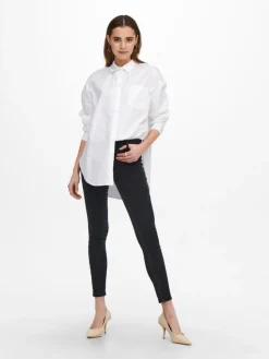 Only Blusen*ONLCORINA LS LOOSE SHIRT WVN Bright White