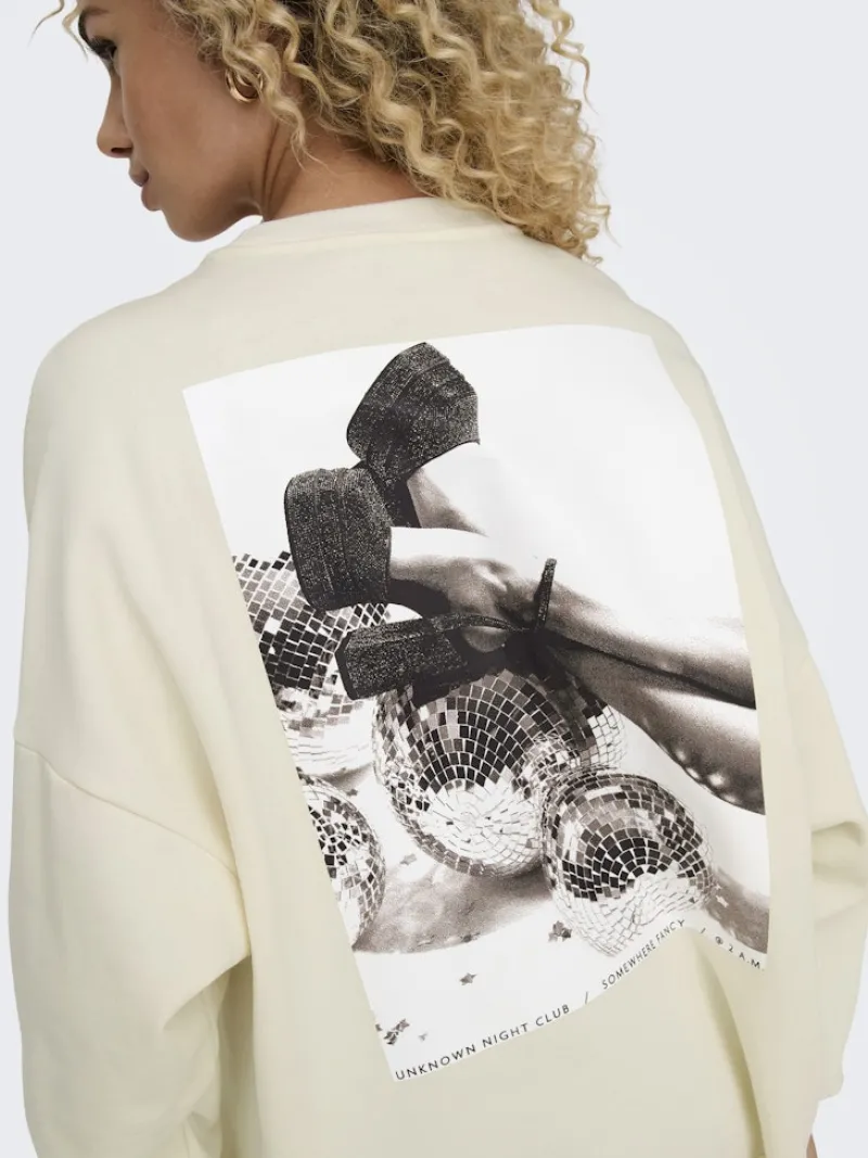 Only Pullover & Sweatshirts*ONLDAZE L/S PARTY O-NECK SWT Cloud Dancer