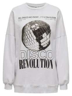 Only Pullover & Sweatshirts*ONLDAZE L/S PARTY O-NECK SWT Light Grey Melange