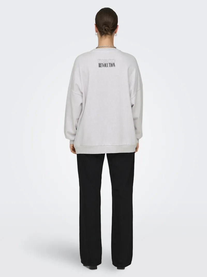 Only Pullover & Sweatshirts*ONLDAZE L/S PARTY O-NECK SWT Light Grey Melange