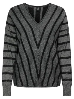 Only Pullover & Sweatshirts*ONLDOMINIQUE LS GLITTER V-NECK CS KNT Black