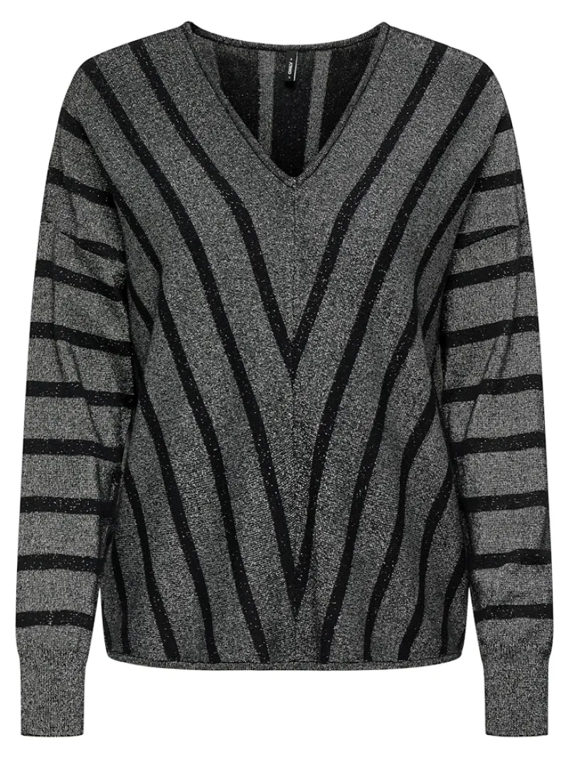 Only Pullover & Sweatshirts*ONLDOMINIQUE LS GLITTER V-NECK CS KNT Black