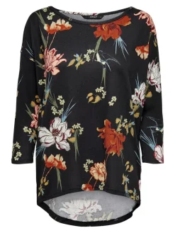 Only Shirts*ONLELCOS 4/5 AOP TOP JRS NOOS black3