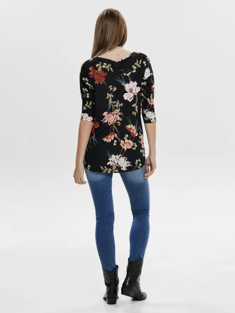 Only Shirts*ONLELCOS 4/5 AOP TOP JRS NOOS black3