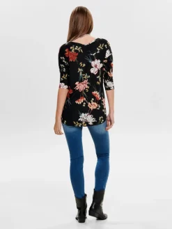 Only Shirts*ONLELCOS 4/5 AOP TOP JRS NOOS black3