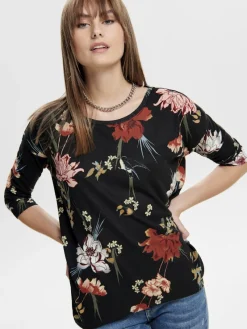 Only Shirts*ONLELCOS 4/5 AOP TOP JRS NOOS black3