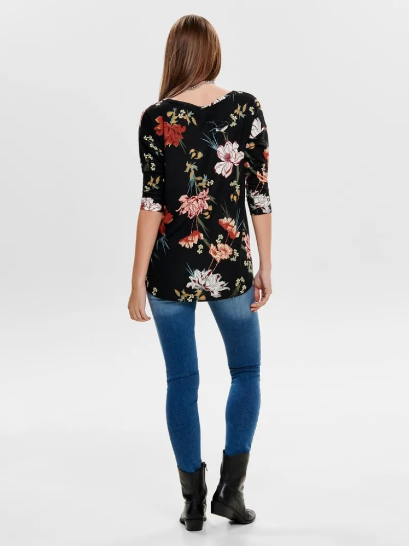 Only Shirts*ONLELCOS 4/5 AOP TOP JRS NOOS black3