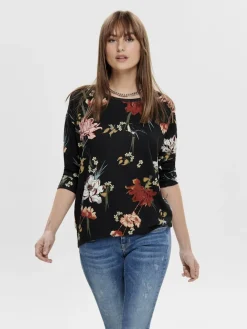 Only Shirts*ONLELCOS 4/5 AOP TOP JRS NOOS black3