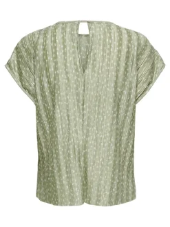 Only Blusen*ONLELEMA S/S O-NECK TOP BOX JRS desert sage